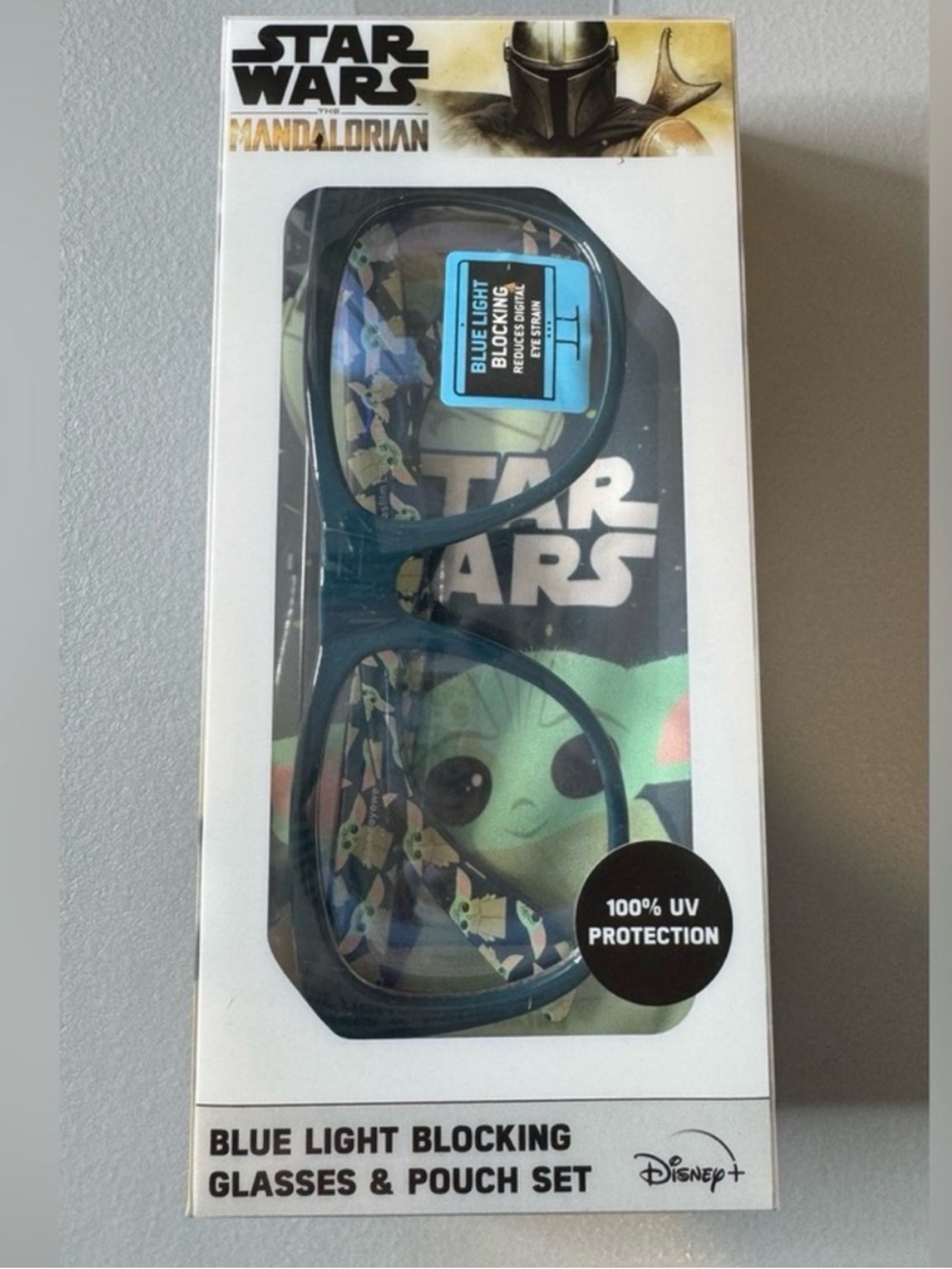 Star Wars Mandalorian Blue Light Blocking Glasses & pouch set Grogu NWT